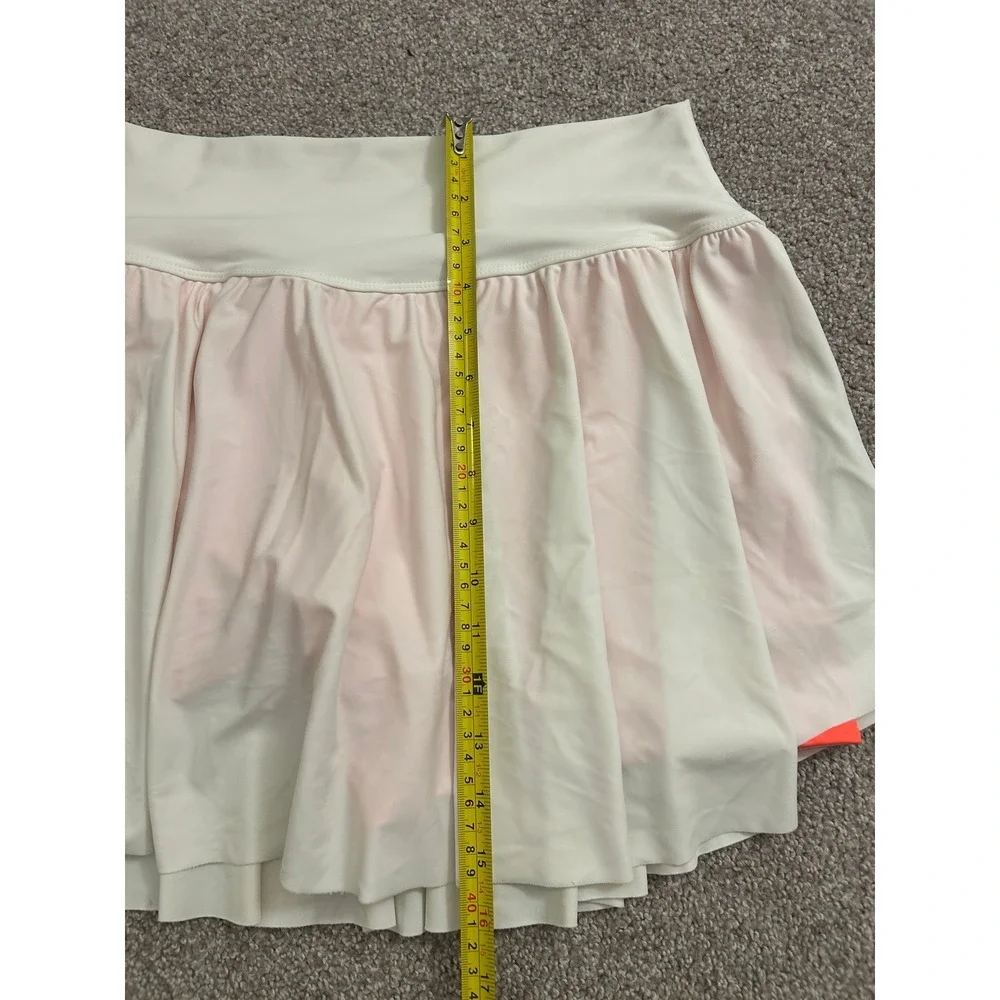 Edora Apparel Athletic Skort Womens M Cream Pink Orange Excellent Pleated Tennis